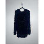 Anthropologie Women's Long Sleeve Open Knit Tunic Length Sweater Black Sz M Photo 5