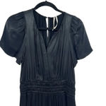Anthropologie  The Somerset Jumpsuit Black‎ Satin Wide Leg Short Sleeve Black XS Photo 3