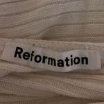 Reformation Minnie Ivory V-Neck Wrapped Knit Long Sleeve Ribbed Sweater Top XS Photo 4