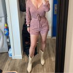 Abercrombie & Fitch Abercrombie romper long sleeve rust brown ditsy floral western small new NWT Photo 5