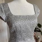 Vintage Y2K BlackTie Women’s 2 Silver Beaded Top Zip‎ Up Blouse Formal Cocktail Photo 1