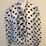 Strut & Bolt NWT Sheer Polka Dot Tie Neck Blouse Sz L Photo 0