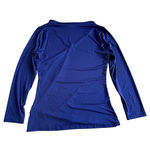 Royal Blue Long Sleeve Stretch Wrap V Photo 4