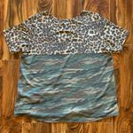 Lily Pad Boutique Cheetah & Camo Short Sleeve 3x Shirt. 2316 Green Photo 3