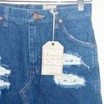 Wrangler Furst Of A Kind Dark Wash Denim Distressed Mini Skirt Photo 1