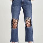 ZARA  Cropped Fish Net Straight Jeans Size 0/32 NEW Photo 0