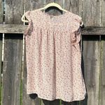 Mod Boutique  Floral Beige Sheer Ruffle Blouse | S Photo 2