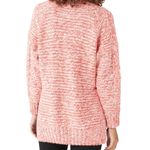 Lucky Brand NEW Sweater Mock Neck Cable Knit Red/White Tunic Oversized XS Photo 4