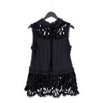 Alexis  Women’s Large‎ Sleeveless Blouse Black Crochet Lace Neck Tie Photo 3
