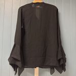 Jeffrey Halper Zebra Black Ruffle Front and Sleeves Shirt Women's Sz M Castecore Size M Photo 7