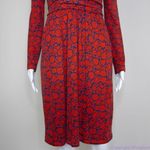 Boden cotton blend red floral print long sleeve dress‎ with pocket, size 4 Red Photo 6