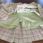 IZOD Vintage  XFG Cool FX Mint Green Plaid Pleated Golf Skort Photo 8
