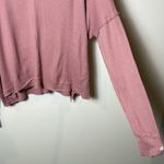 Wild Fable Women's Long Sleeve Cozy Rib T-Shirt Raw Hem Pink Size XXL Photo 4