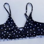 Black and White Polka Dot Bikini Top with ruffle trim size small Photo 0