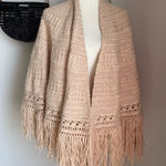 Tan Knit Shawl Scarf Fringe, Tree Skirt Photo 0