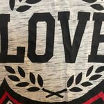 On Fire Love Republic Womens Hooded Hoodie Shirt L Large Short Sleeve Gray White Photo 7