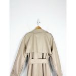 ASOS DESIGN Tan Faux Leather Trench Coat Size 12 Long Preppy Chic Minimalist Photo 12