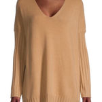 French Connection Camel Babysoft Rib-Sleeve Sweater size Small Photo 0