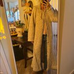 Handmade  one of a kind knit Long Gray Coat duster sweater Photo 1