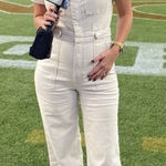 Good American Fit For Success Palazzo Jumpsuit in Ecru Size Small Photo 0