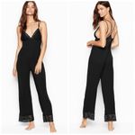 Victoria's Secret  Heavenly Supersoft Modal Jumpsuit Lace Trim Large in Black Photo 1