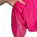 ZARA  Trafaluc Bright Pink Polka Dot Ruched Asymmetrical Dress Photo 6
