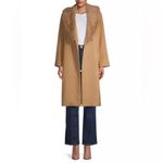 Sofia Cashmere Belted Genuine Shearling Trim Coat NWT 14 Tan Photo 4