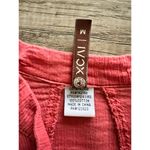XCVI Women Tunic Crinkle Top blouse Buttondown Pink Coral Orange Medium Photo 3