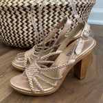 Michael Kors Rose Gold Metallic Pink Braided Strappy 4” Heels 6 Photo 0