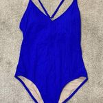Kona Sol Blue Strappy Ring Back One Piece Swimsuit Size XL (16) Photo 0