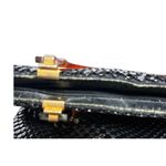 Vintage 60s/70s Black Mesh Handbag‎ w/ Tortoise Lucite Handles, Zip Top Photo 4