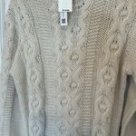 Sanctuary Off White Cable Knit Midi Sweater Dress size L NWT Photo 2