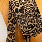 Chico's Brown Black Leopard Animal Print Fringe Crinkle Cardigan Shirt Size 3 Photo 6