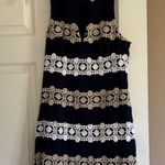 Lilly Pulitzer Augusta Shift Dress True Navy Anchors Jacquard Lace Trim Size 4 Photo 0