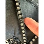 Vintage Inspired Black Fringe Maxi evening Gown With Rhinestone Straps Black Size M Photo 7