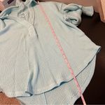 Aerie  Lumberjane Aqua Blue Waffle Knit Pullover Collared Sweatshirt Small Photo 10