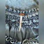 Free People  Indigo Wash Ruffle Denim Bell Sleeve Top, Size Small Photo 2