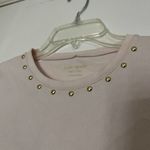 Kate Spade New York pink crew neck cotton shirt ruffle hem size Small Pink Photo 1