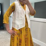 Linen cotton blend vest with lace detail color off white boho vibes NWOT Size M Photo 3