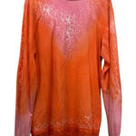 Bella Canvas Orange and Pink Ombré Tunic Top Hoodie Pullover Lace Hem Floral Pattern XL Photo 0