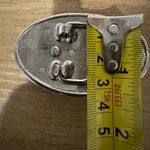 Vintage‎ HAND ETCHED Faux Scrimshaw Sailing Ship Belt Buckle Floral Silver Photo 3