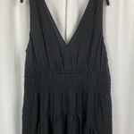 Vince  Black Smocked V Neck Midi Dress Sz.XL NWT Photo 5