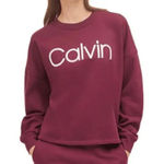 Calvin Klein  Women's‎ Medium Maroon Crewneck Long Sleeve Cotton Sweatshirt Photo 0