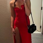 Amanda Uprichard  Red Puzzle Midi Dress Photo 1