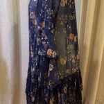  Blue Floral Sheer Dress sz M Free People Sunsetter Printed Dress Photo 4