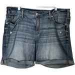 Silver Jeans Co. Women's Boyfriend Distressed Denim Shorts Blue Size 18 Photo 0