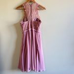 Azazie  Pink Lace Halter Top Sleeveless Bridesmaid Dress Knee‎ Length Size… Photo 4