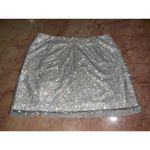 LAMARQUE Pati Rhinestone Mini Skirt in Silver XSmall New Womens Faux Leather Size XS Photo 8