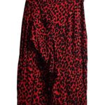 Basically Me Zara Basic Leopard Print Midi Skirt Red Animal Print Small Photo 0