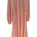 Gibson Latimer Gibson & Latimer Peach Midi Dress XXL Spring Summer V-Neck Tiered Photo 3